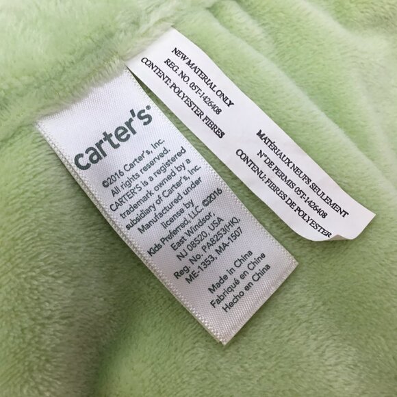 Carters Gray Elephant Hugger Blue Green Lovey Security Blanket Plush Toy Comfort - Picture 7 of 7